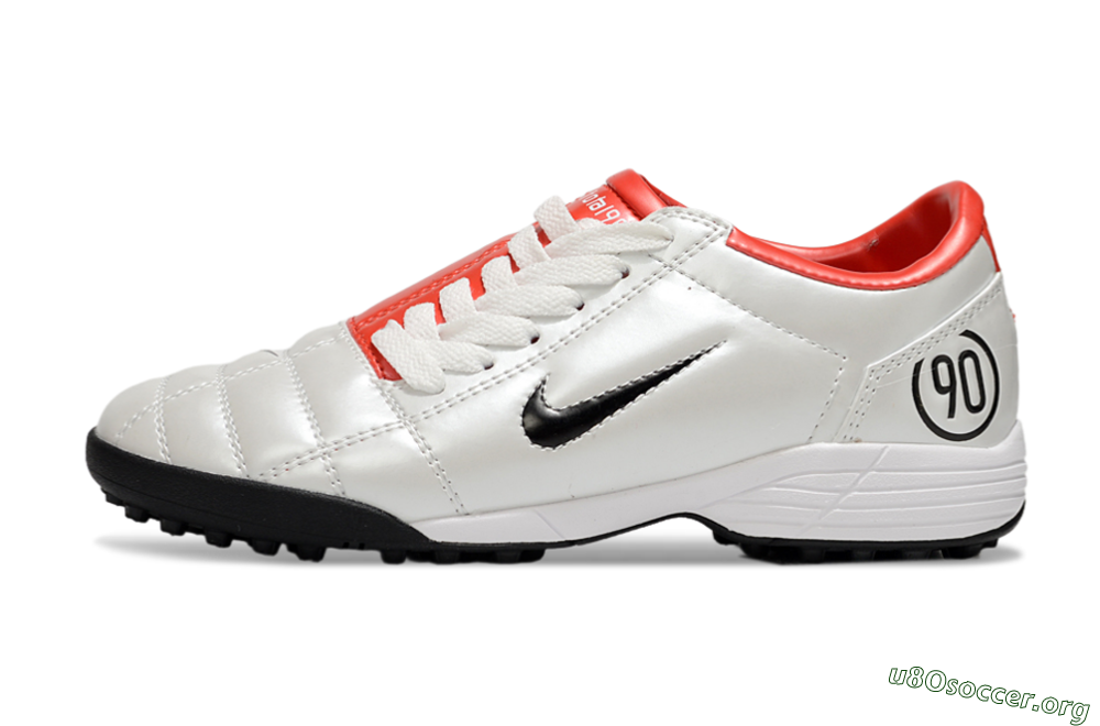 Nike Total 90 III TF Football Shoes - White/Black/Red 3