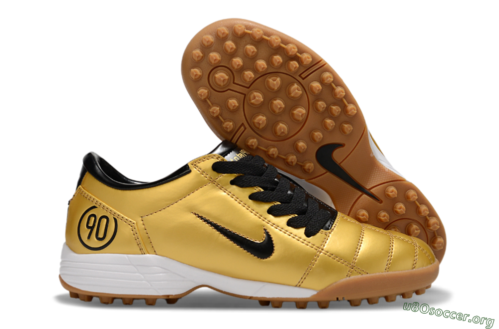 Nike Total 90 III TF Football Shoes - Gold/Black/White 2