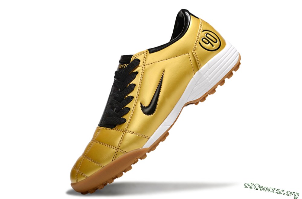 Nike Total 90 III TF Football Shoes - Gold/Black/White 5