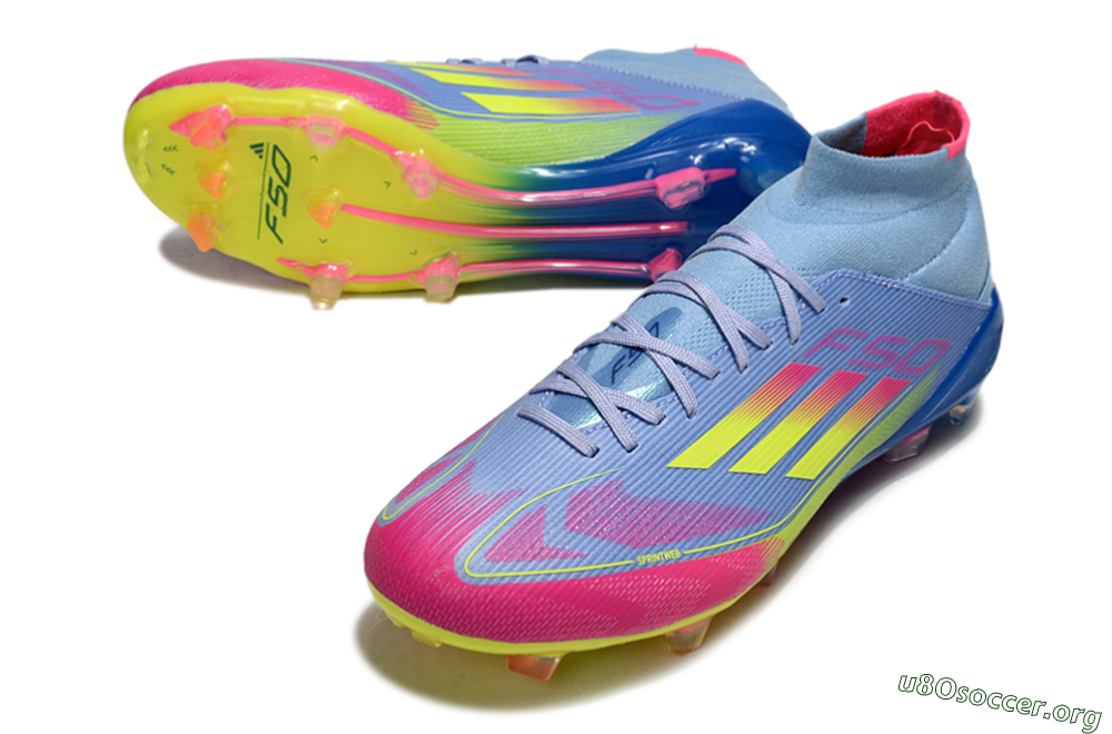 Adidas F50 Elite Mid FG Football Boots - Jade/Yellow/Pink 0