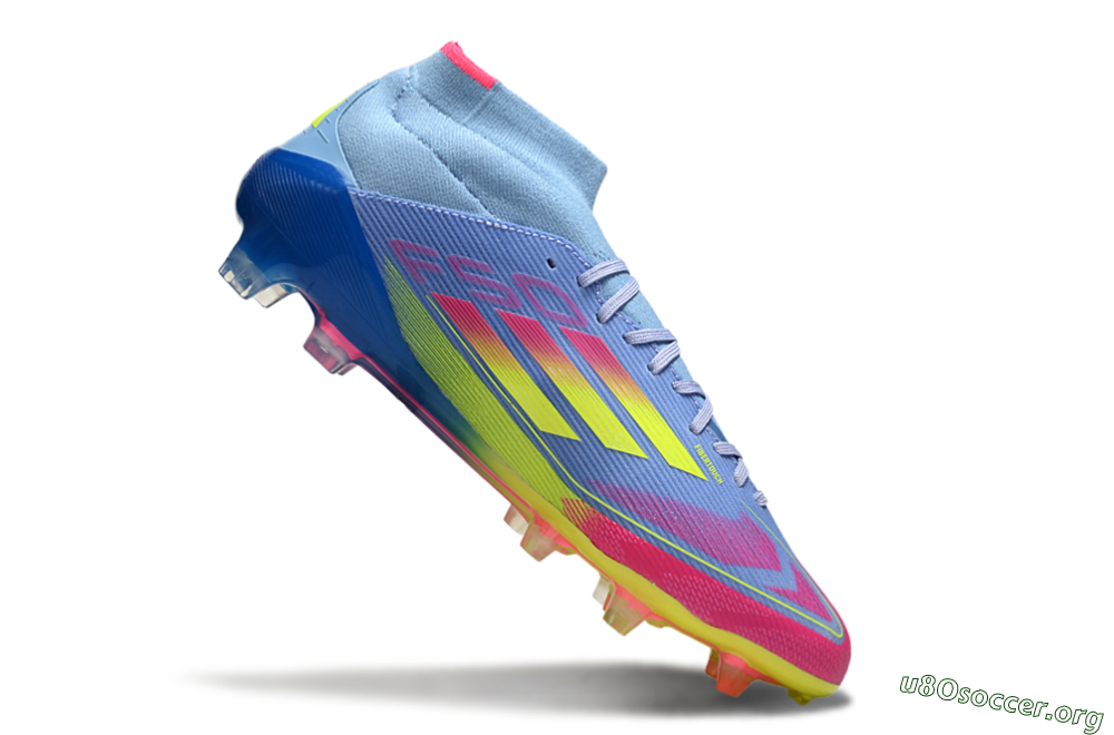 Adidas F50 Elite Mid FG Football Boots - Jade/Yellow/Pink 4