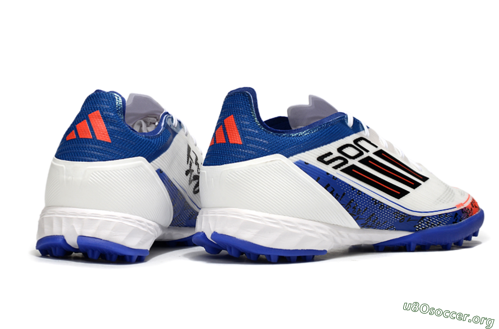 Son x Adidas F50 Pro TF Football Shoes - White/Black/Blue 6
