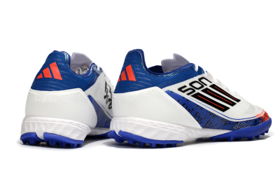 Son x Adidas F50 Pro TF Football Shoes - White/Black/Blue