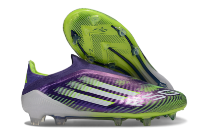 Adidas F50 Elite Laceless FG Football Boots - Purple/White/Yellow