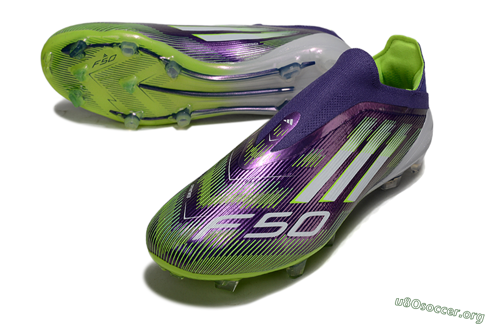 Adidas F50 Elite Laceless FG Football Boots - Purple/White/Yellow 0