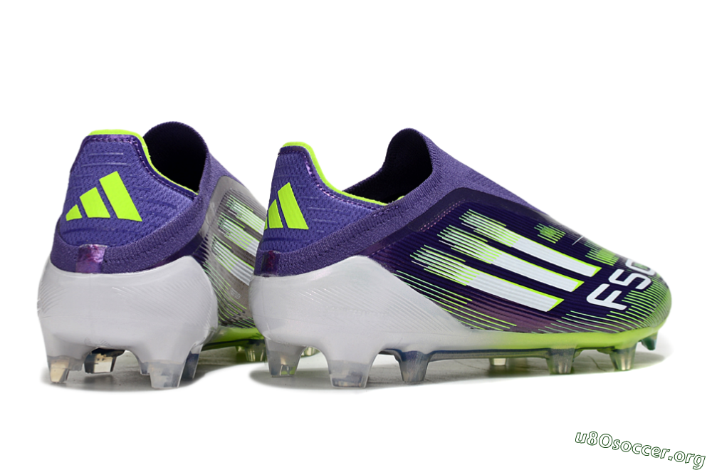 Adidas F50 Elite Laceless FG Football Boots - Purple/White/Yellow 6