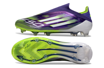 Adidas F50 Elite Laceless FG Football Boots - Purple/White/Yellow