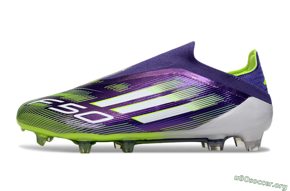 Adidas F50 Elite Laceless FG Football Boots - Purple/White/Yellow 3