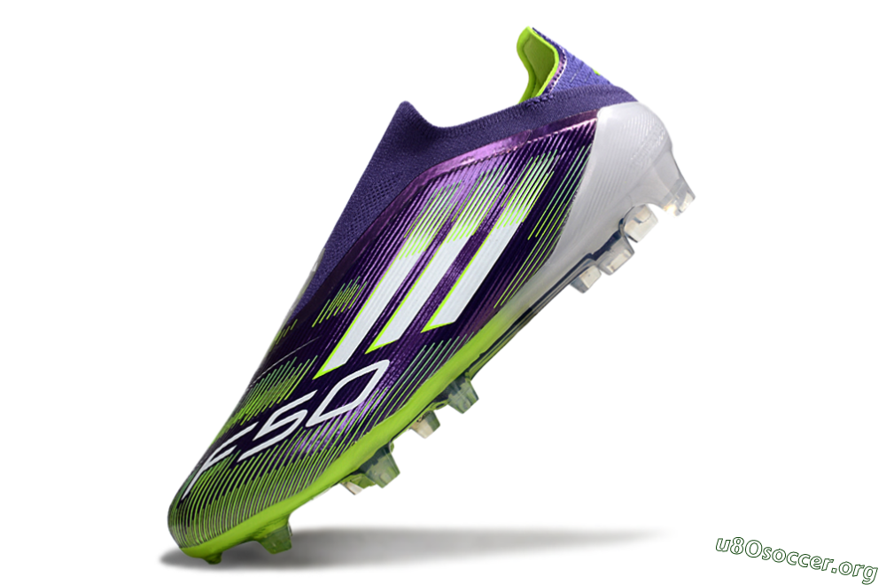 Adidas F50 Elite Laceless FG Football Boots - Purple/White/Yellow 5