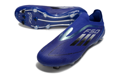 Adidas F50 Elite Laceless FG Football Boots - Blue/Silver/Black