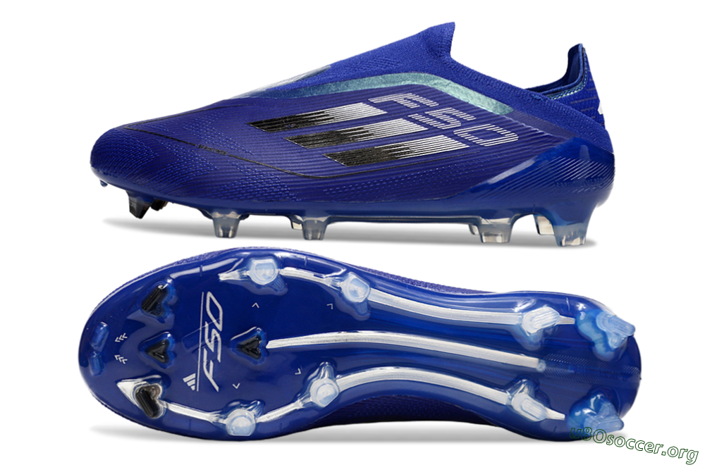 Adidas F50 Elite Laceless FG Football Boots - Blue/Silver/Black 1