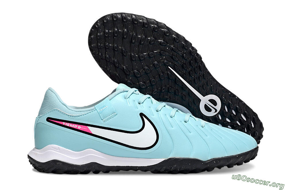 Nike Tiempo Legend 10 Pro TF Football Shoes - Jade/White/Pink 2