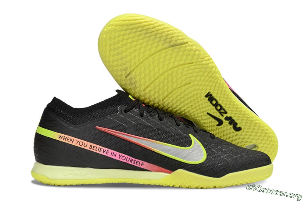 Nike Air Zoom Mercurial Vapor 15 Elite IC Football Shoes - Black/Yellow/Red 2