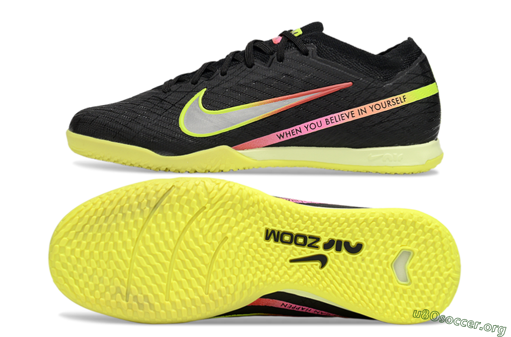 Nike Air Zoom Mercurial Vapor 15 Elite IC Football Shoes - Black/Yellow/Red 1