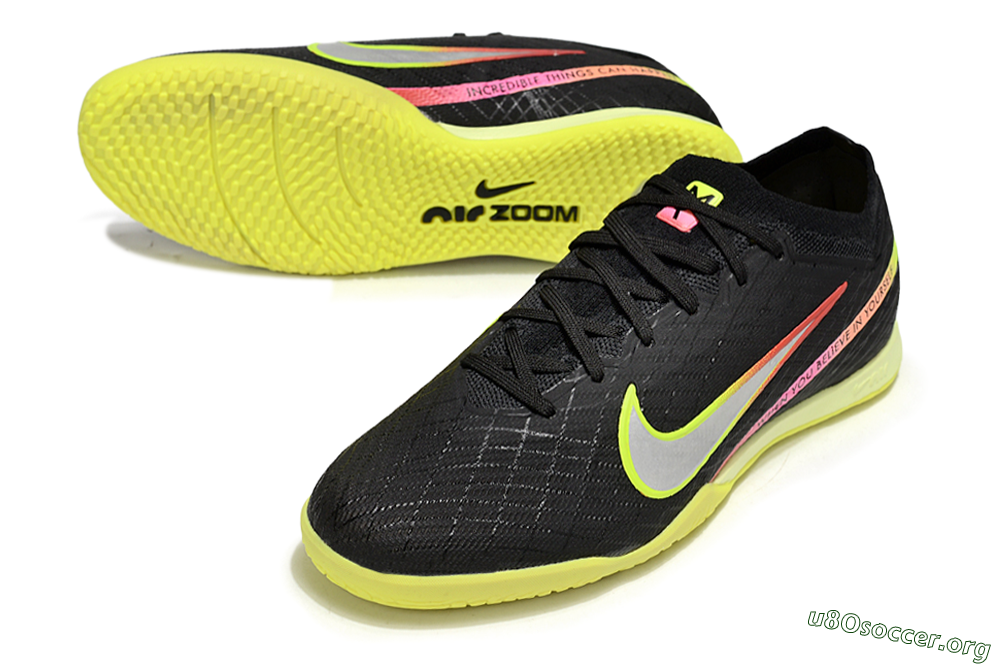 Nike Air Zoom Mercurial Vapor 15 Elite IC Football Shoes - Black/Yellow/Red 0