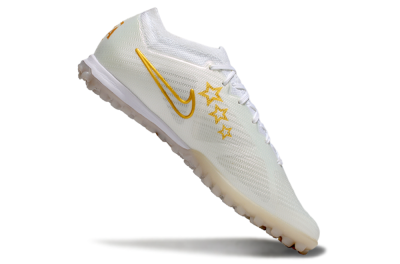 Nike Air Zoom Mercurial Vapor 15 Elite TF Football Shoes - White/Gold/Blue