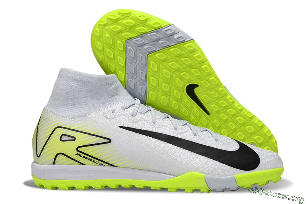 Nike Air Zoom Mercurial Superfly 10 Elite TF Football Shoes - White/Black/Yellow 2