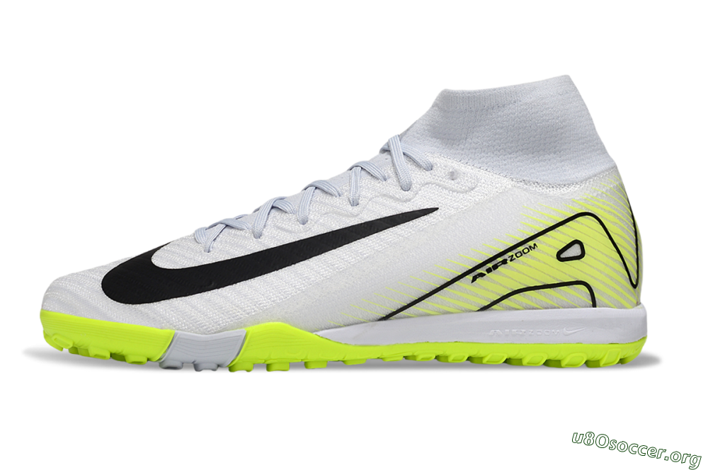 Nike Air Zoom Mercurial Superfly 10 Elite TF Football Shoes - White/Black/Yellow 3