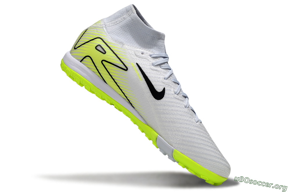 Nike Air Zoom Mercurial Superfly 10 Elite TF Football Shoes - White/Black/Yellow 4