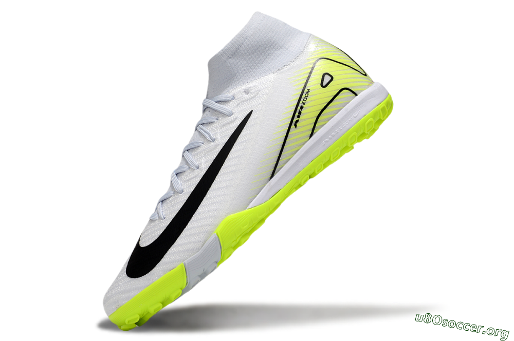 Nike Air Zoom Mercurial Superfly 10 Elite TF Football Shoes - White/Black/Yellow 5