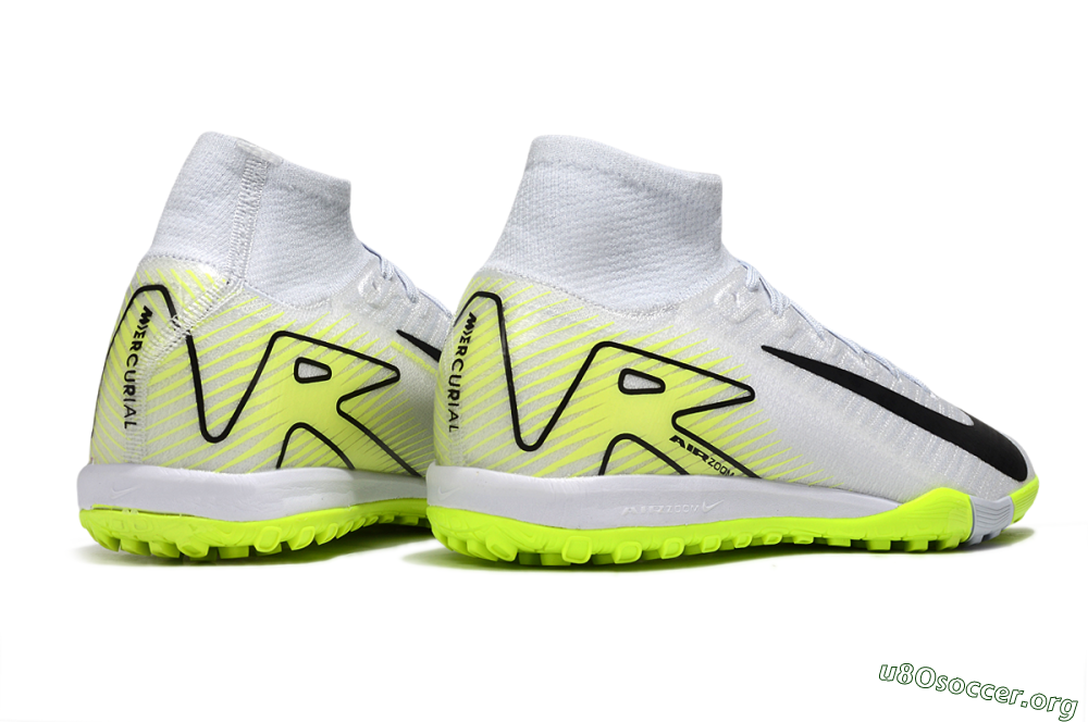 Nike Air Zoom Mercurial Superfly 10 Elite TF Football Shoes - White/Black/Yellow 6