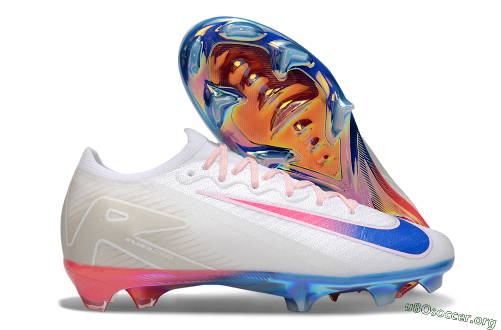 Nike Air Zoom Mercurial Vapor 16 Elite FG Football Boots - White/Blue/Pink 2