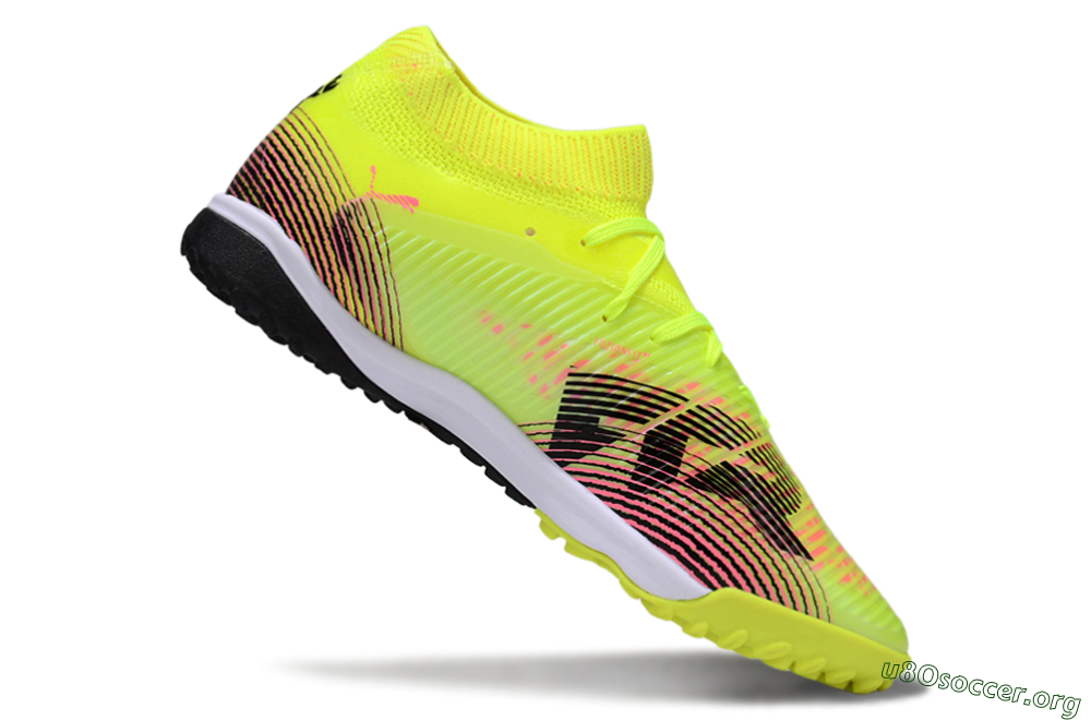 Puma Future 8 Ultimate TF Football Shoes - Yellow/Black/Pink 4