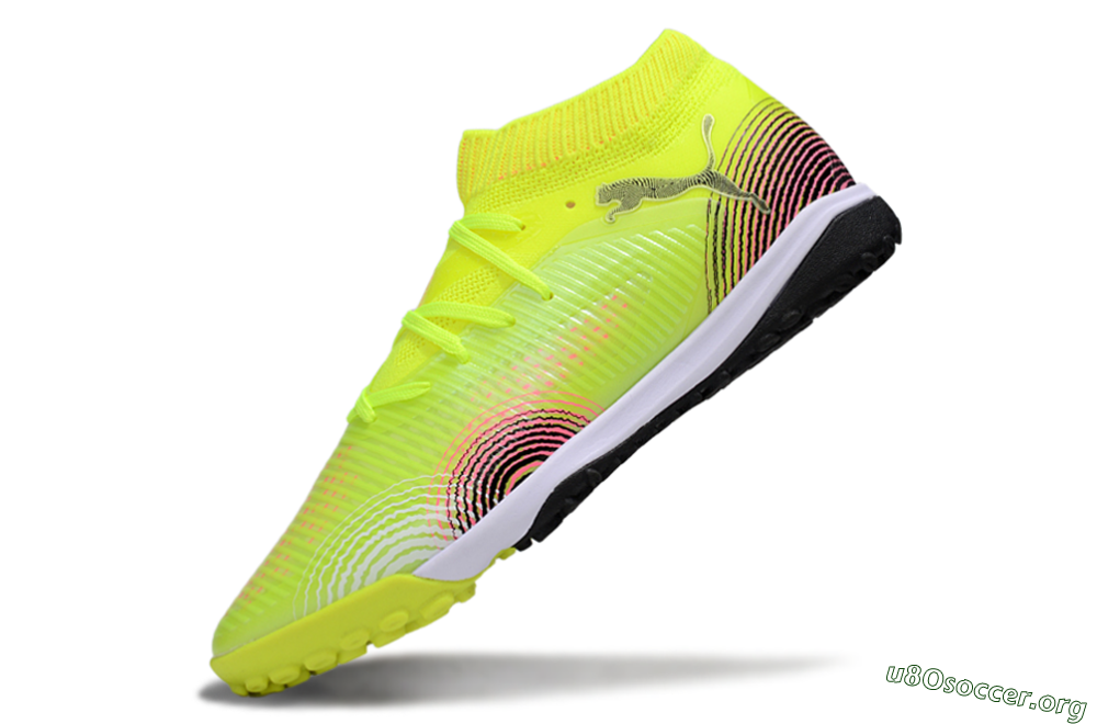 Puma Future 8 Ultimate TF Football Shoes - Yellow/Black/Pink 5