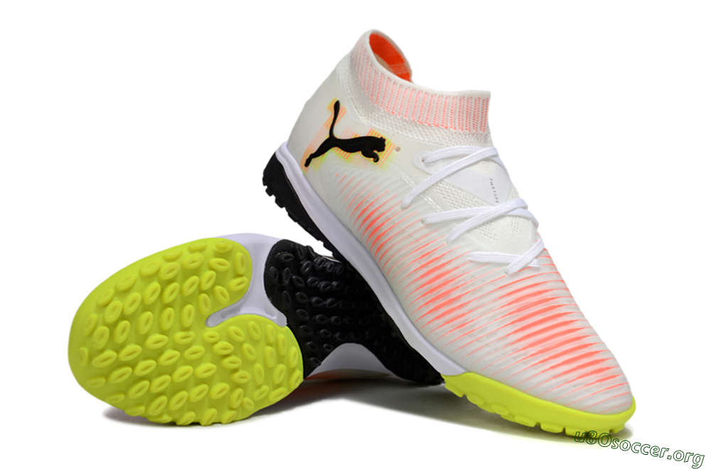 Puma Future 8 Ultimate TF Football Shoes - White/Pink/Yellow 0