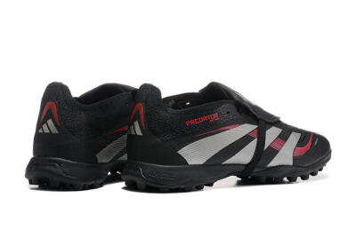 Adidas Predator 25 Elite Foldover Tongue TF Football Shoes - Black/Silver/Red