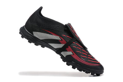 Adidas Predator 25 Elite Foldover Tongue TF Football Shoes - Black/Silver/Red