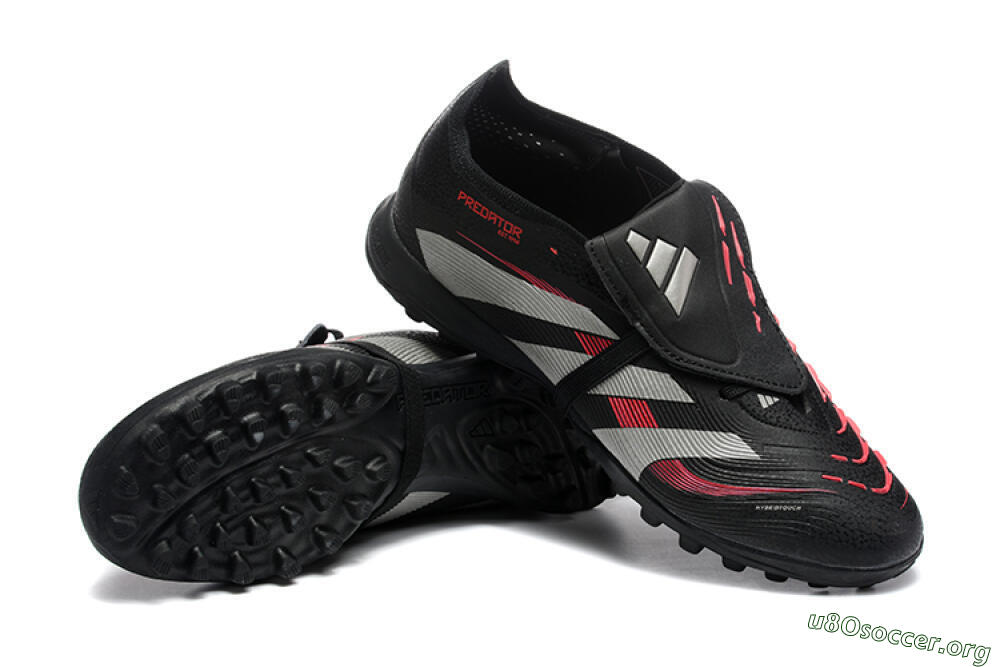 Adidas Predator 25 Elite Foldover Tongue TF Football Shoes - Black/Silver/Red 4
