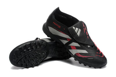 Adidas Predator 25 Elite Foldover Tongue TF Football Shoes - Black/Silver/Red