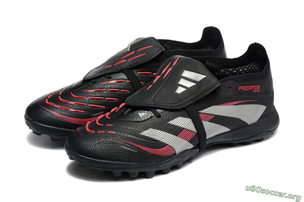 Adidas Predator 25 Elite Foldover Tongue TF Football Shoes - Black/Silver/Red 5