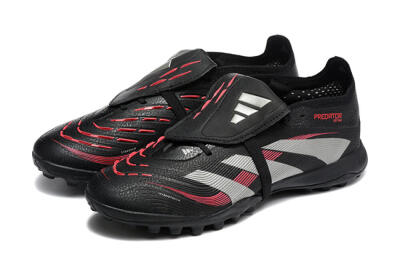 Adidas Predator 25 Elite Foldover Tongue TF Football Shoes - Black/Silver/Red