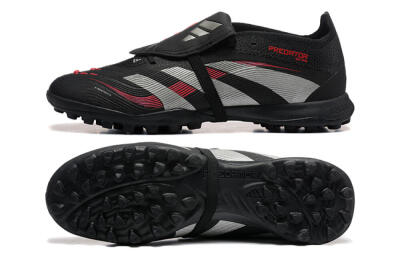 Adidas Predator 25 Elite Foldover Tongue TF Football Shoes - Black/Silver/Red