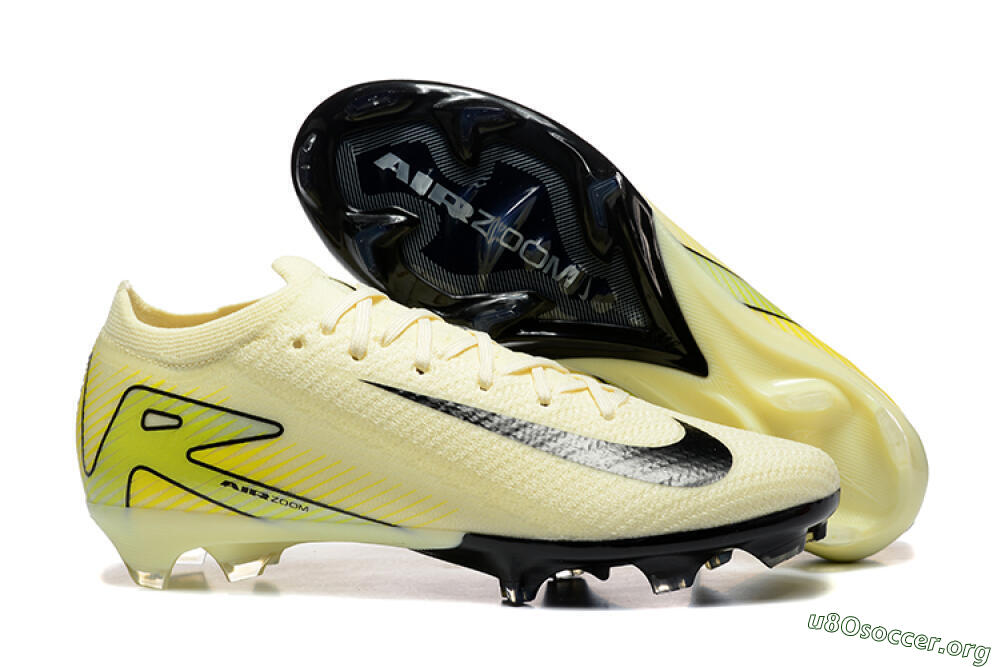 Nike Air Zoom Mercurial Vapor 15 Elite FG Football Boots - Beige/Black/Yellow 2