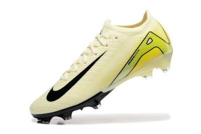 Nike Air Zoom Mercurial Vapor 15 Elite FG Football Boots - Beige/Black/Yellow