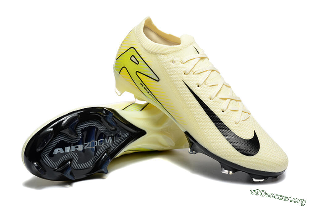 Nike Air Zoom Mercurial Vapor 15 Elite FG Football Boots - Beige/Black/Yellow 4
