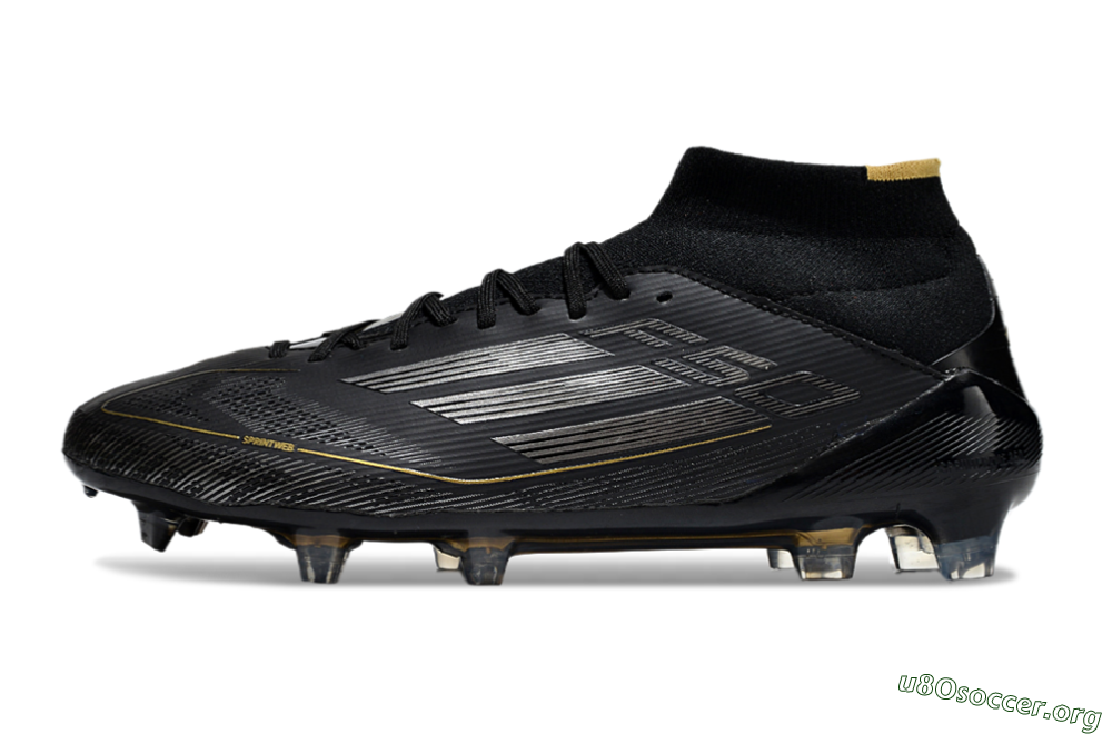Adidas F50 Elite Mid FG Football Boots - Black/Silver/Gold 3