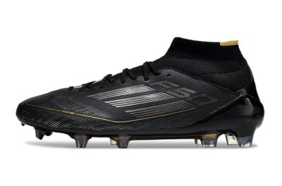Adidas F50 Elite Mid FG Football Boots - Black/Silver/Gold