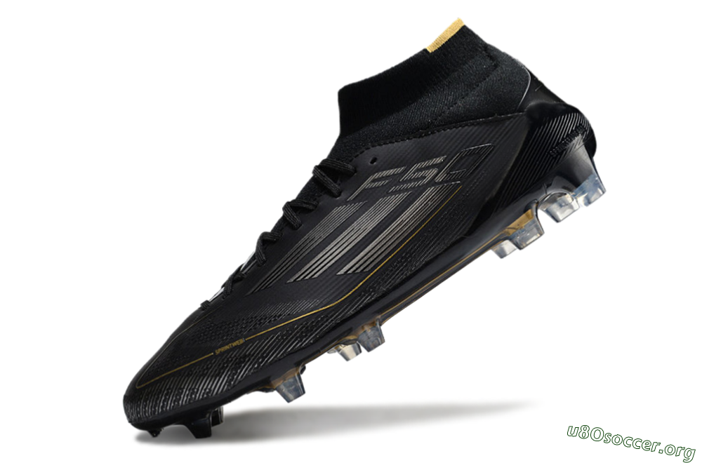 Adidas F50 Elite Mid FG Football Boots - Black/Silver/Gold 5