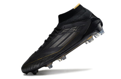 Adidas F50 Elite Mid FG Football Boots - Black/Silver/Gold