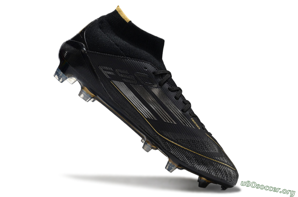 Adidas F50 Elite Mid FG Football Boots - Black/Silver/Gold 4