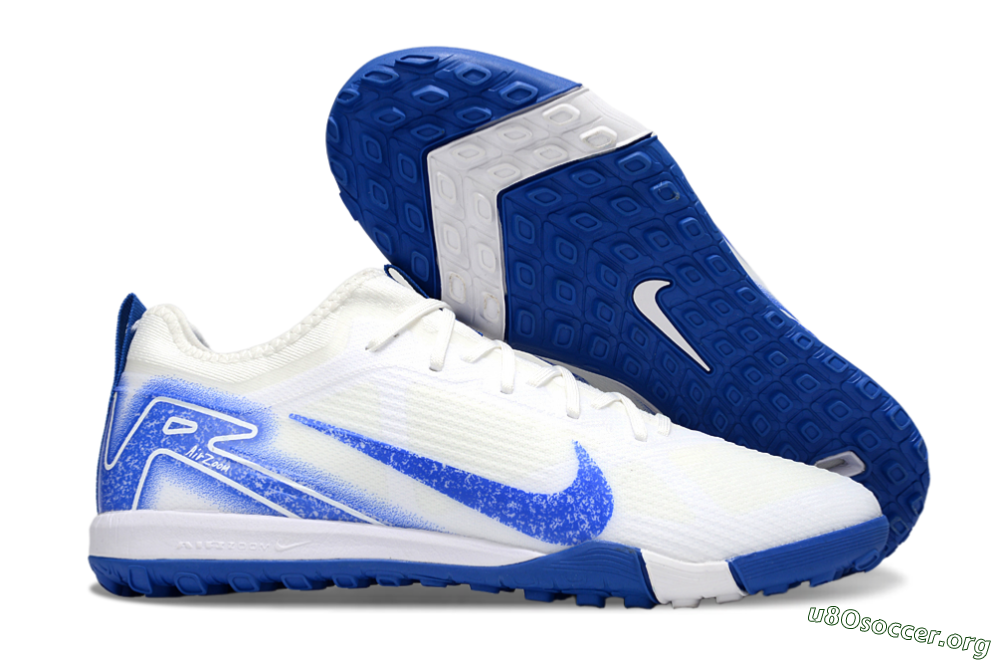 Nike Air Zoom Mercurial Vapor 16 Pro TF Football Shoes - White/Blue 2