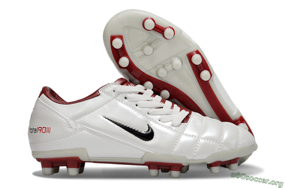 Nike Total 90 III FG Football Boots - White/Black/Red 2