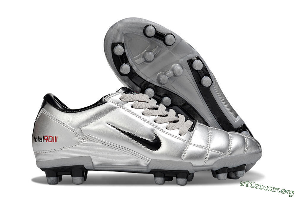 Nike Total 90 III FG Football Boots - Silver/Black 2