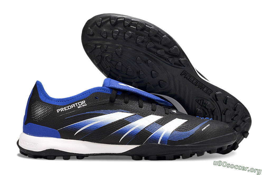 Adidas Predator 25 Elite Foldover Tongue TF Football Shoes - Black/Blue/White 2