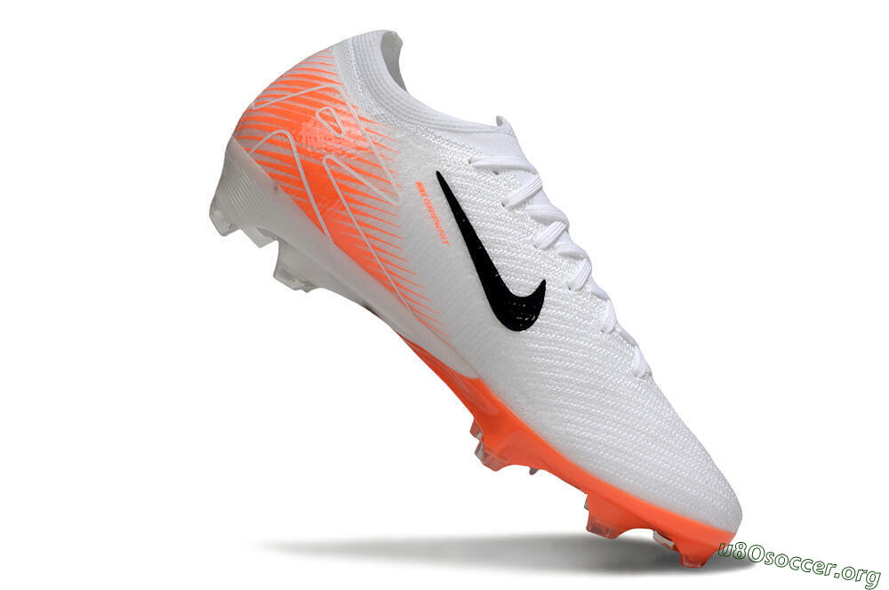 Nike Air Zoom Mercurial Vapor 16 Elite FG Football Boots - White/Black/Orange 4