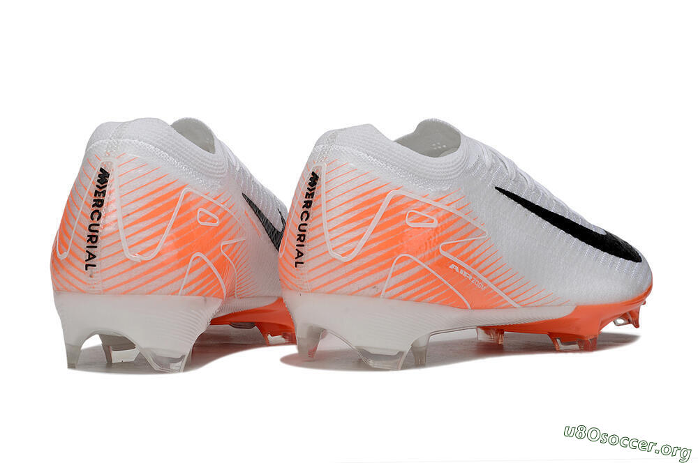 Nike Air Zoom Mercurial Vapor 16 Elite FG Football Boots - White/Black/Orange 6